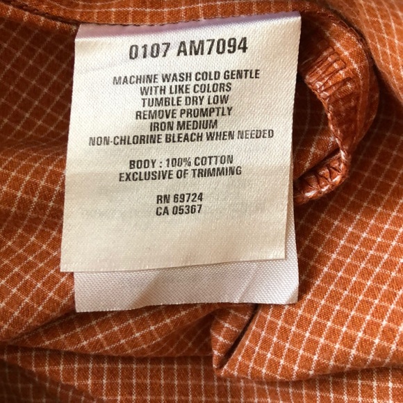 Columbia XCO Mens XL Shirt Short Sleeve Button Up Coral and White Color Checks - Picture 5 of 9